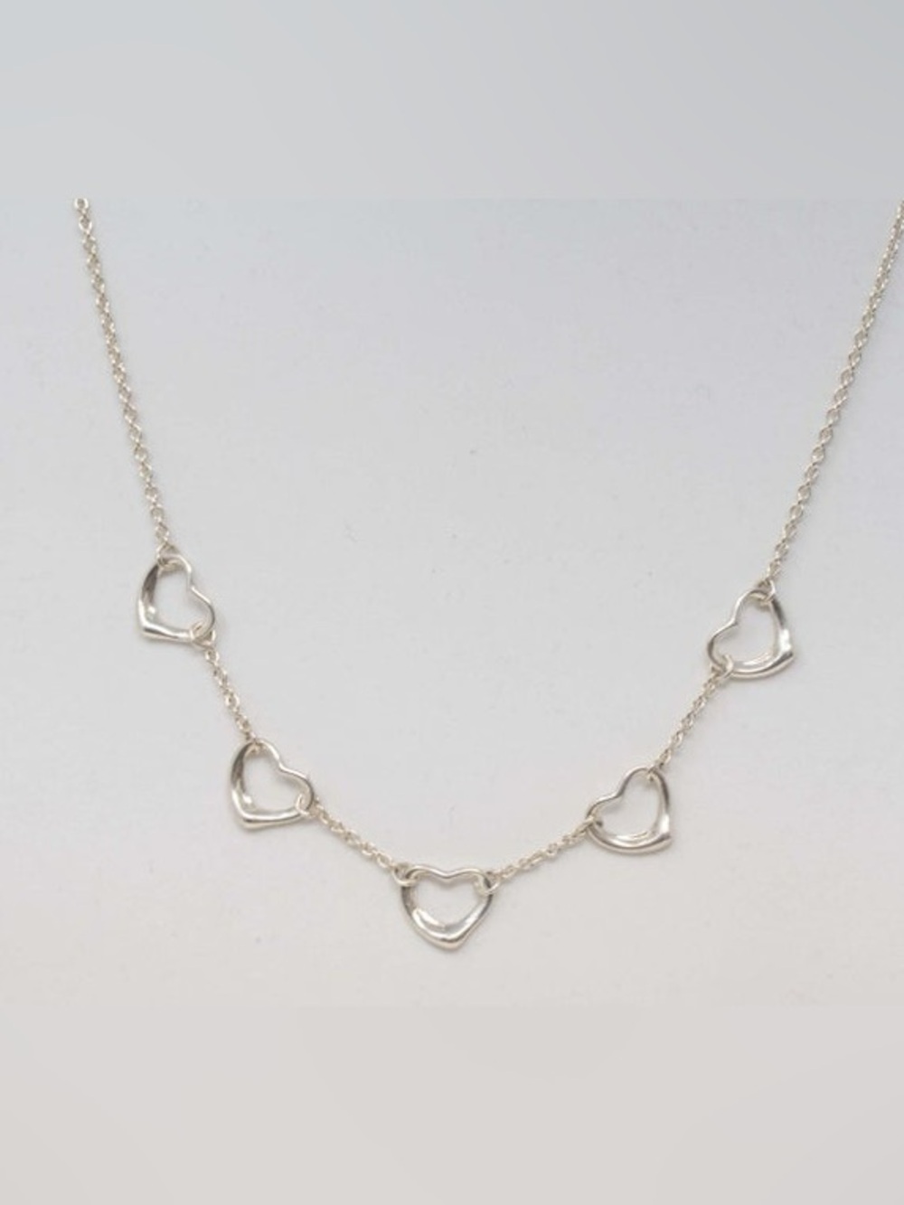 Tiffany Open Heart Station Five Heart Necklace - Silver - Excellent condition